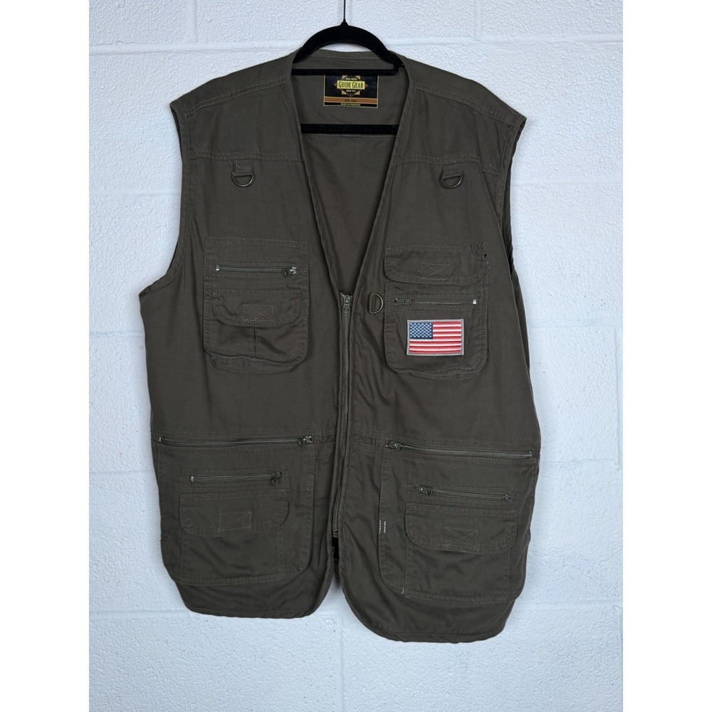Guide Gear Hunting Fishing Tactical Vest 2XL Army Green Canvas Utility
